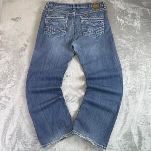 Y2K BKE Tyler Jeans Mens 36R Blue Stretch Denim Slim Straight Flap Pocket